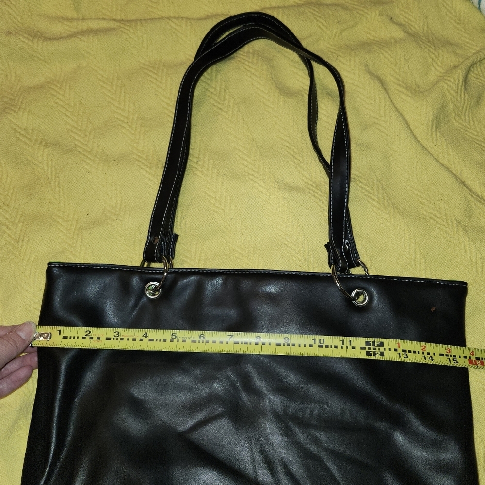 Disney Black and Green Tinker Bell Tote Faux Leather Bag - Picture 2 of 13